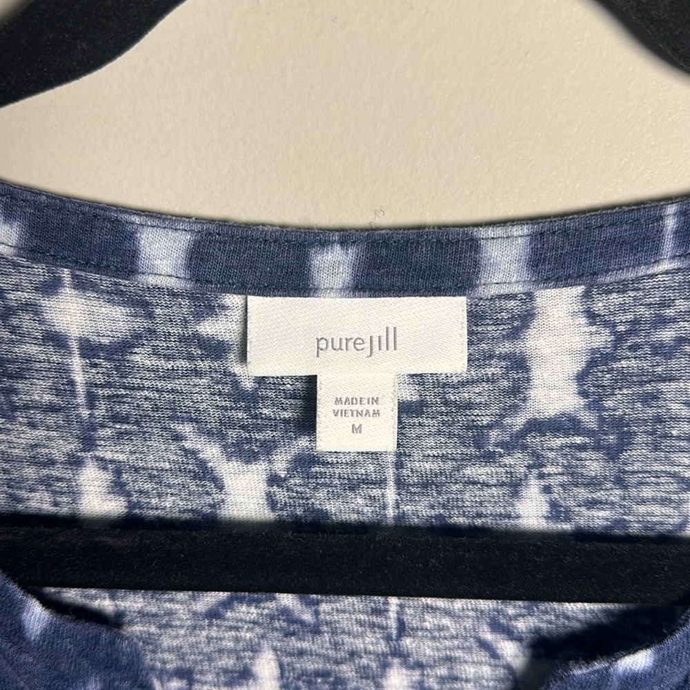 Pure Jill linen blend Navy and light blue Sleeveless Dress - Picture 3 of 5